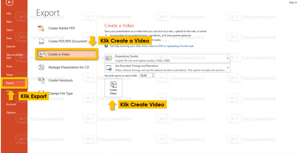 tokopresentasi.com tutorial konversi powerpoint ke video 2