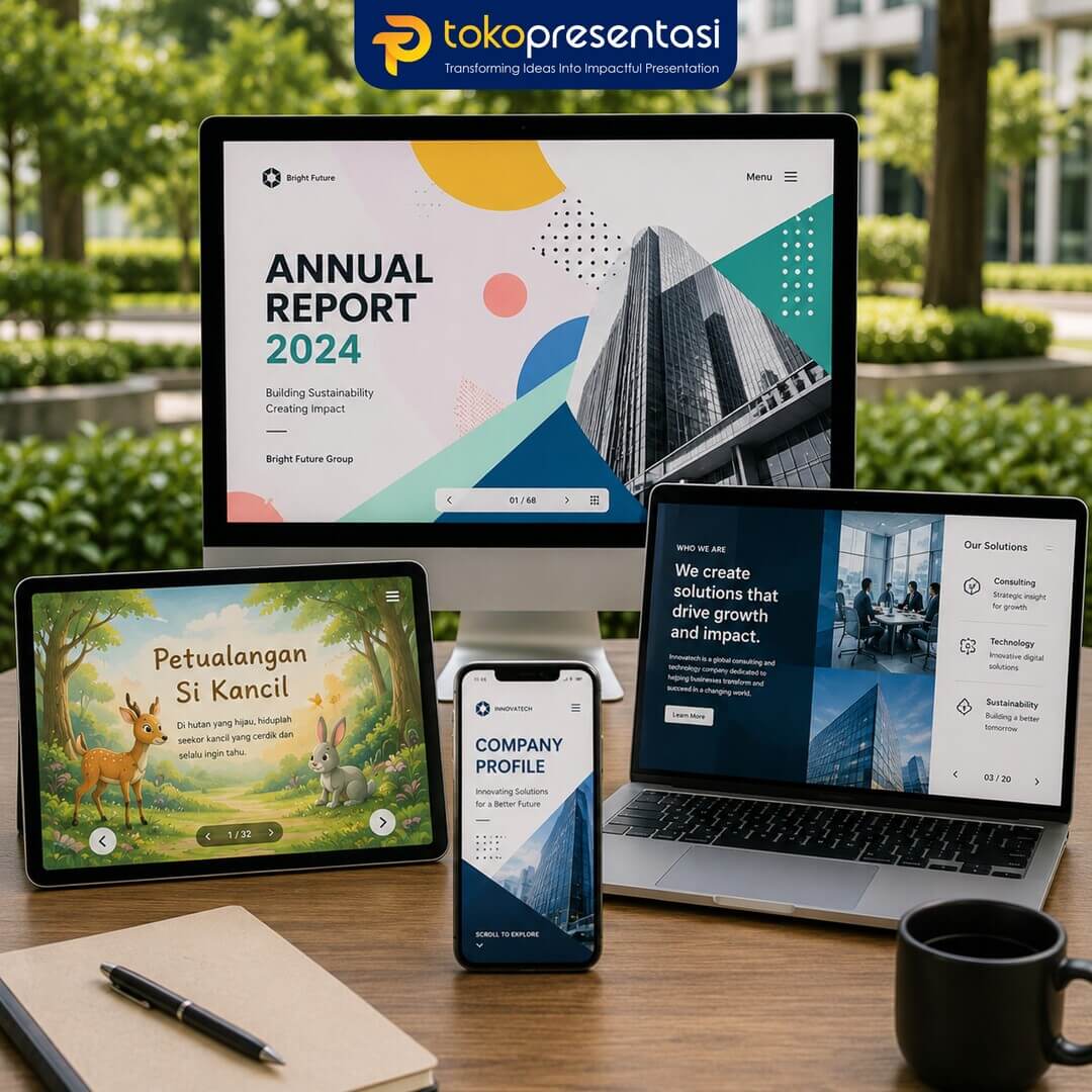 Biaya Jasa Desain E-book Interaktif, Desain Booklet, Desain Katalog, Desain Cover Buku Tokopresentasi