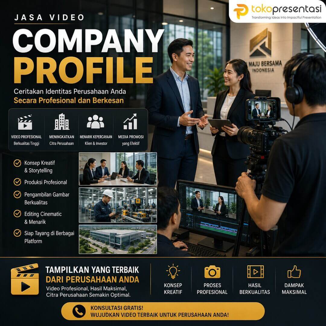 Jasa CINEMATIC COMPANY PROFILE VIDEO Tokopresentasi 2