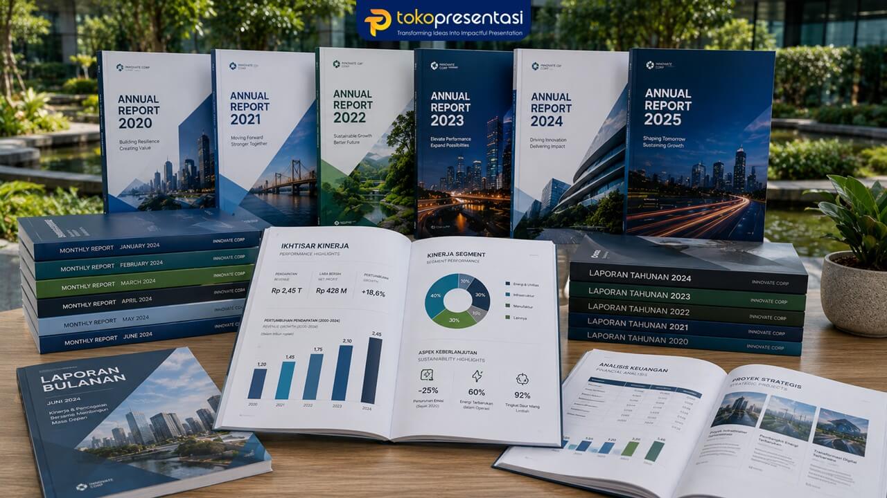 Jasa Pembuatan Annual Report, Monthly Report, Desain Report Infografis Tokopresentasi 2
