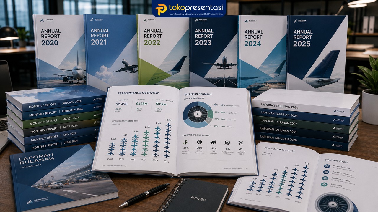 Jasa Pembuatan Annual Report, Monthly Report, Desain Report Infografis Tokopresentasi 4